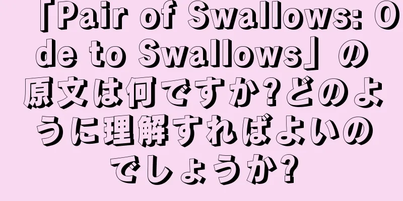 「Pair of Swallows: Ode to Swallows」の原文は何ですか?どのように理解すればよいのでしょうか?