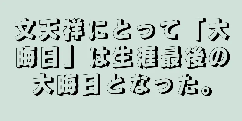 文天祥にとって「大晦日」は生涯最後の大晦日となった。