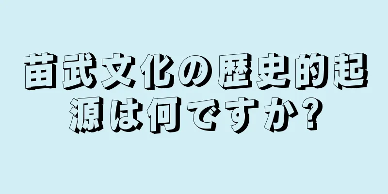 苗武文化の歴史的起源は何ですか?