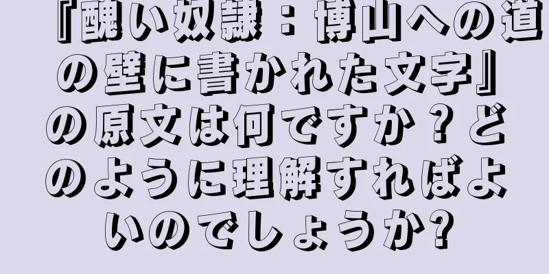 『醜い奴隷：博山への道の壁に書かれた文字』の原文は何ですか？どのように理解すればよいのでしょうか?