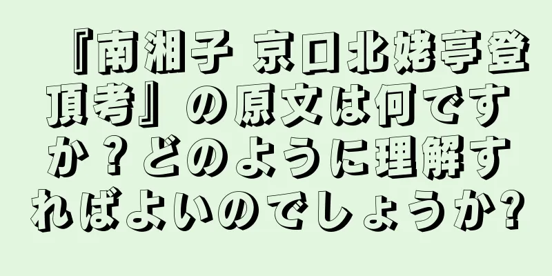『南湘子 京口北姥亭登頂考』の原文は何ですか？どのように理解すればよいのでしょうか?