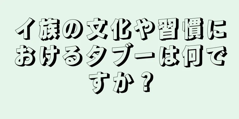 イ族の文化や習慣におけるタブーは何ですか？