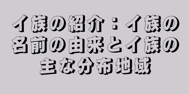 イ族の紹介：イ族の名前の由来とイ族の主な分布地域