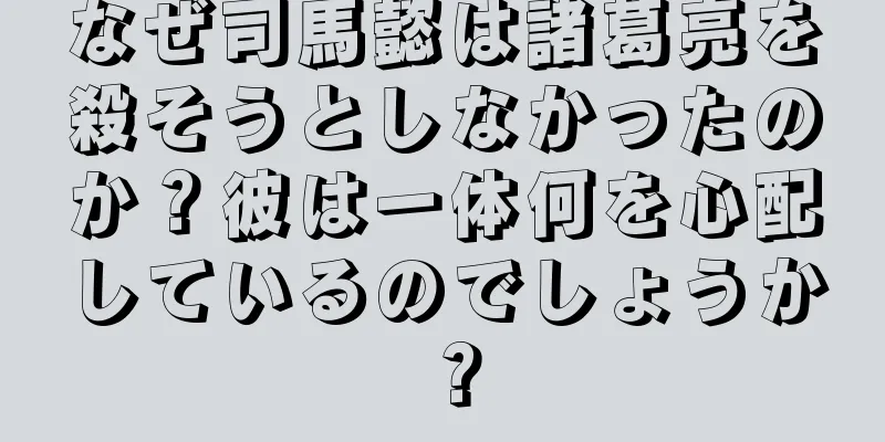 なぜ司馬懿は諸葛亮を殺そうとしなかったのか？彼は一体何を心配しているのでしょうか？