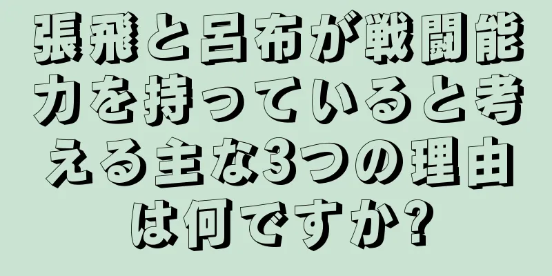 張飛と呂布が戦闘能力を持っていると考える主な3つの理由は何ですか?