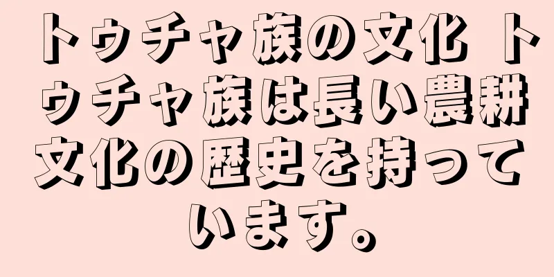 トゥチャ族の文化 トゥチャ族は長い農耕文化の歴史を持っています。