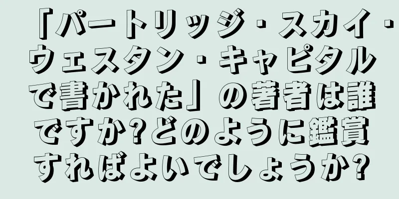 「パートリッジ・スカイ・ウェスタン・キャピタルで書かれた」の著者は誰ですか?どのように鑑賞すればよいでしょうか?