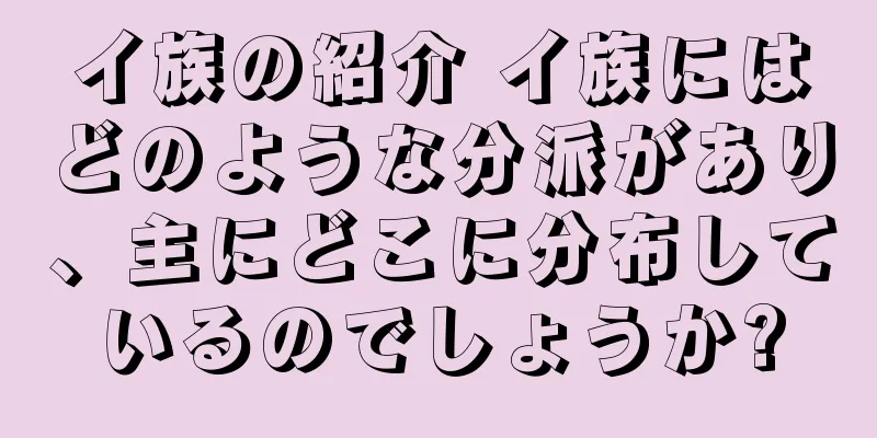 イ族の紹介 イ族にはどのような分派があり、主にどこに分布しているのでしょうか?