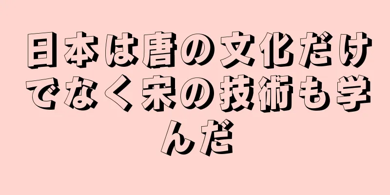 日本は唐の文化だけでなく宋の技術も学んだ