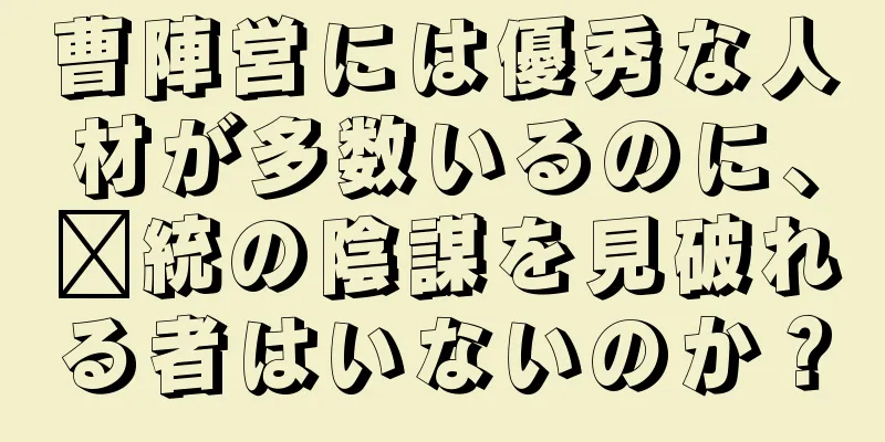 曹陣営には優秀な人材が多数いるのに、龐統の陰謀を見破れる者はいないのか？