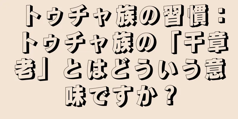 トゥチャ族の習慣：トゥチャ族の「干章老」とはどういう意味ですか？