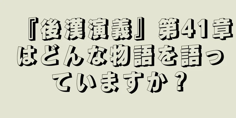 『後漢演義』第41章はどんな物語を語っていますか？