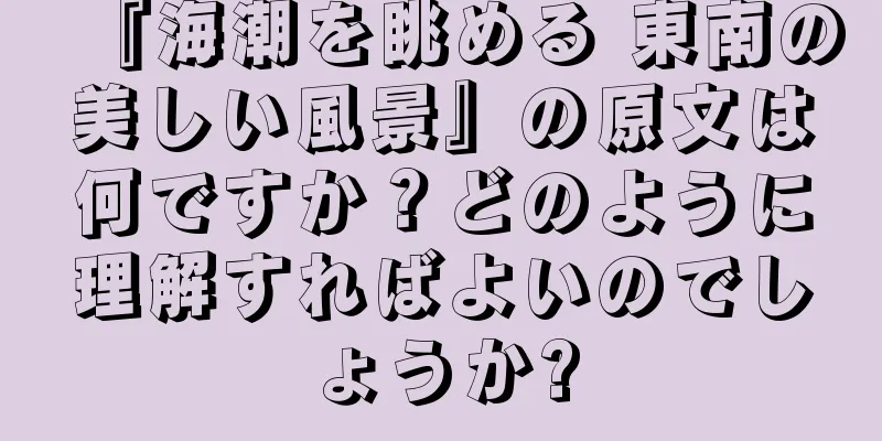 『海潮を眺める 東南の美しい風景』の原文は何ですか？どのように理解すればよいのでしょうか?