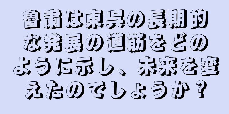 魯粛は東呉の長期的な発展の道筋をどのように示し、未来を変えたのでしょうか？
