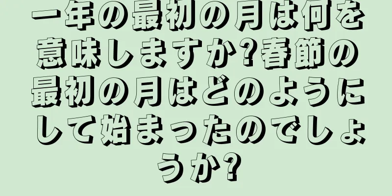 一年の最初の月は何を意味しますか?春節の最初の月はどのようにして始まったのでしょうか?