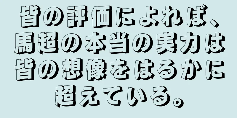 皆の評価によれば、馬超の本当の実力は皆の想像をはるかに超えている。