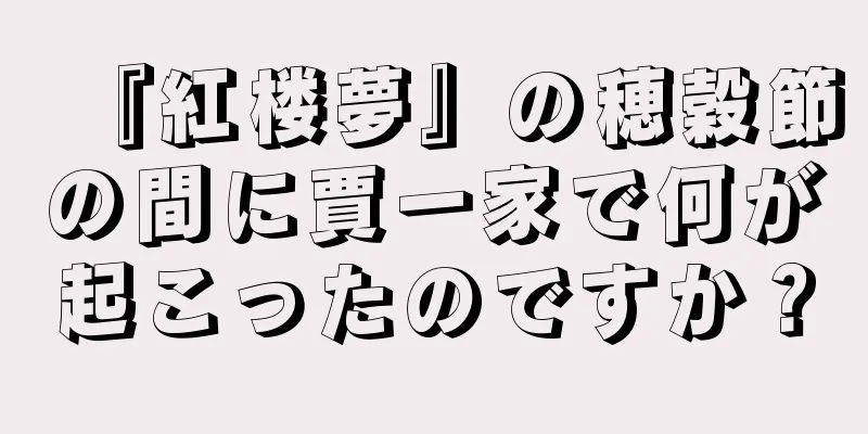 『紅楼夢』の穂穀節の間に賈一家で何が起こったのですか？