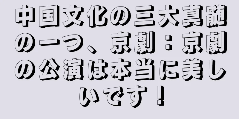 中国文化の三大真髄の一つ、京劇：京劇の公演は本当に美しいです！