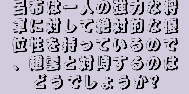 呂布は一人の強力な将軍に対して絶対的な優位性を持っているので、趙雲と対峙するのはどうでしょうか?