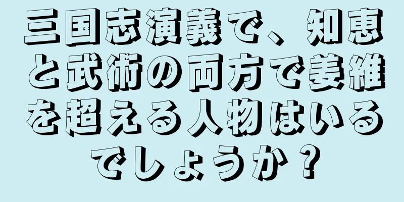 三国志演義で、知恵と武術の両方で姜維を超える人物はいるでしょうか？