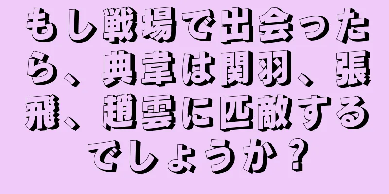 もし戦場で出会ったら、典韋は関羽、張飛、趙雲に匹敵するでしょうか？
