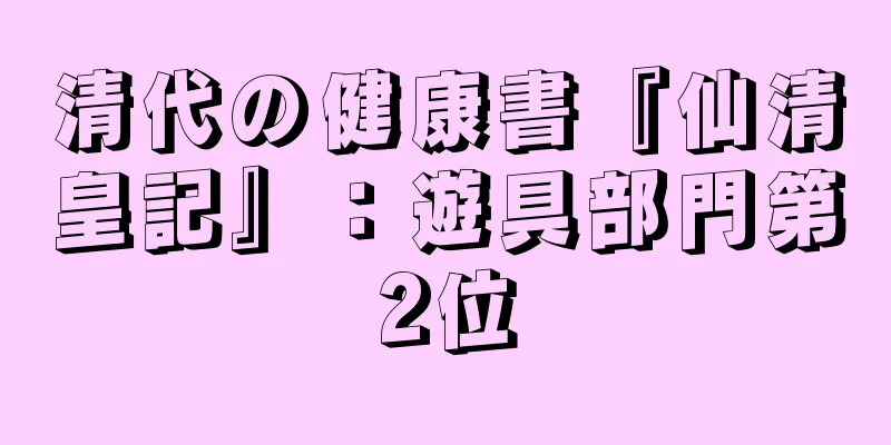 清代の健康書『仙清皇記』：遊具部門第2位