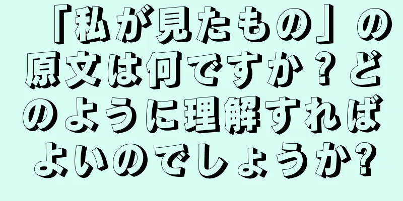 「私が見たもの」の原文は何ですか？どのように理解すればよいのでしょうか?