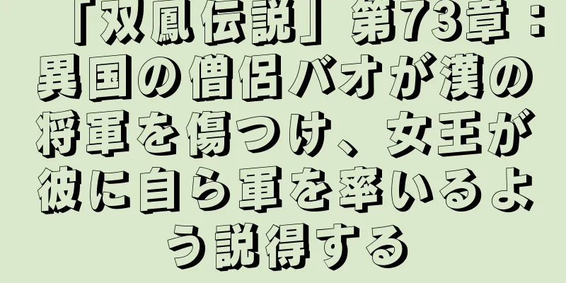 「双鳳伝説」第73章：異国の僧侶バオが漢の将軍を傷つけ、女王が彼に自ら軍を率いるよう説得する