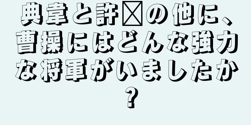 典韋と許褚の他に、曹操にはどんな強力な将軍がいましたか？