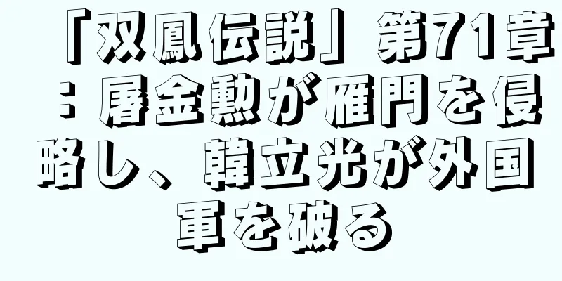 「双鳳伝説」第71章：屠金勲が雁門を侵略し、韓立光が外国軍を破る