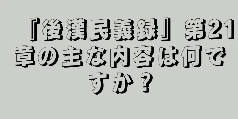『後漢民義録』第21章の主な内容は何ですか？