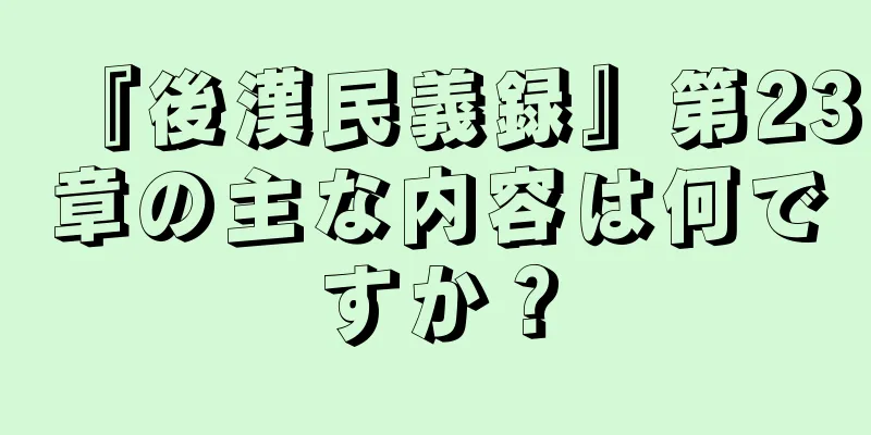 『後漢民義録』第23章の主な内容は何ですか？
