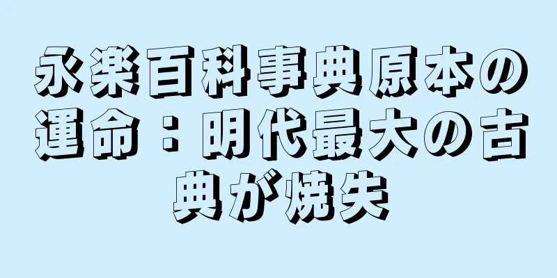 永楽百科事典原本の運命：明代最大の古典が焼失