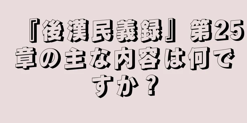 『後漢民義録』第25章の主な内容は何ですか？