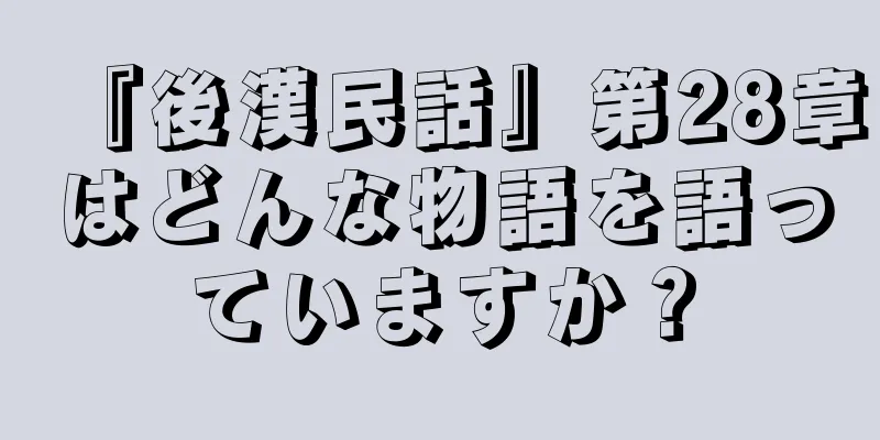 『後漢民話』第28章はどんな物語を語っていますか？