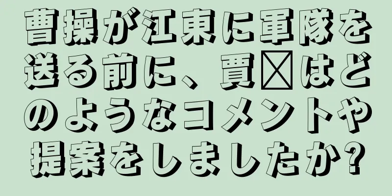 曹操が江東に軍隊を送る前に、賈詡はどのようなコメントや提案をしましたか?