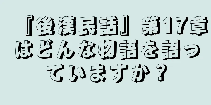 『後漢民話』第17章はどんな物語を語っていますか？