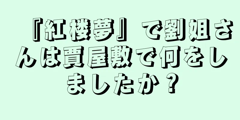 『紅楼夢』で劉姐さんは賈屋敷で何をしましたか？