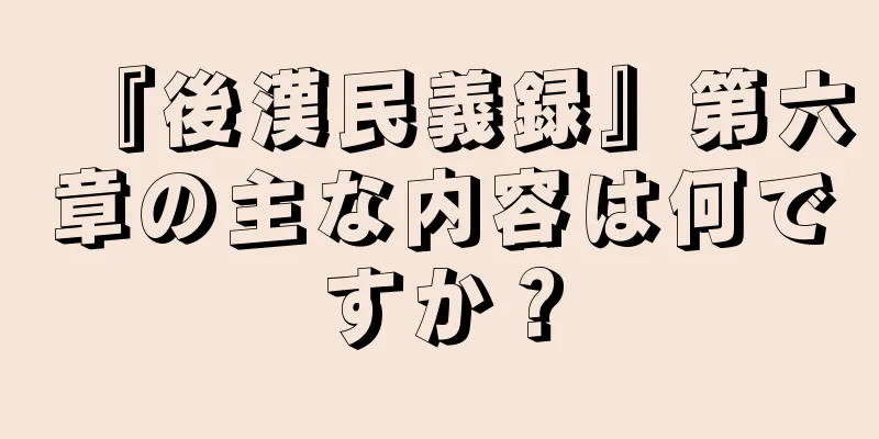 『後漢民義録』第六章の主な内容は何ですか？
