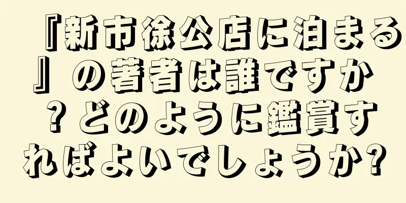 『新市徐公店に泊まる』の著者は誰ですか？どのように鑑賞すればよいでしょうか?