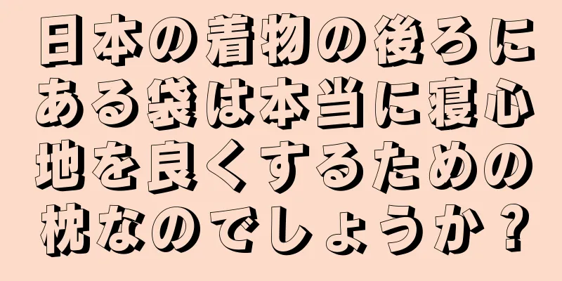 日本の着物の後ろにある袋は本当に寝心地を良くするための枕なのでしょうか？