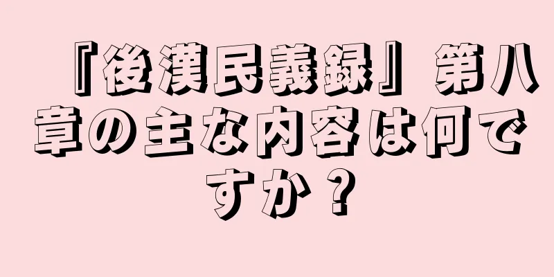 『後漢民義録』第八章の主な内容は何ですか？