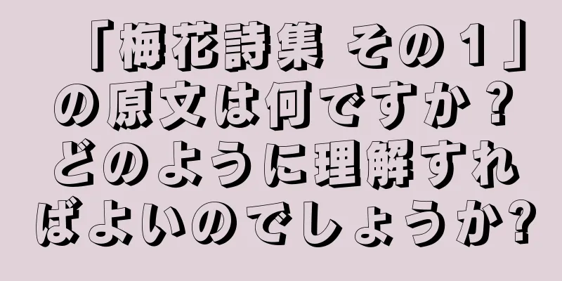 「梅花詩集 その１」の原文は何ですか？どのように理解すればよいのでしょうか?