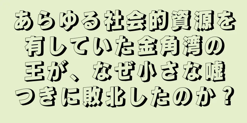 あらゆる社会的資源を有していた金角湾の王が、なぜ小さな嘘つきに敗北したのか？