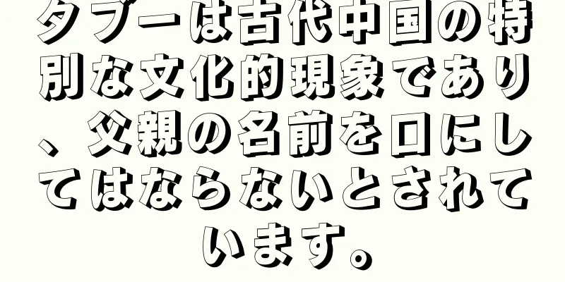 タブーは古代中国の特別な文化的現象であり、父親の名前を口にしてはならないとされています。