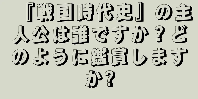 『戦国時代史』の主人公は誰ですか？どのように鑑賞しますか?