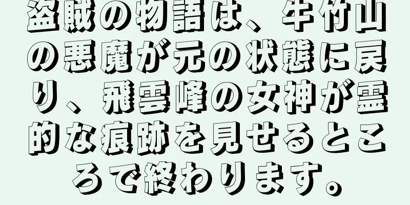 盗賊の物語は、牛竹山の悪魔が元の状態に戻り、飛雲峰の女神が霊的な痕跡を見せるところで終わります。