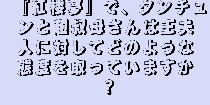 『紅楼夢』で、タンチュンと趙叔母さんは王夫人に対してどのような態度を取っていますか？