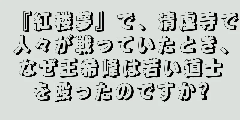 『紅楼夢』で、清虚寺で人々が戦っていたとき、なぜ王希峰は若い道士を殴ったのですか?