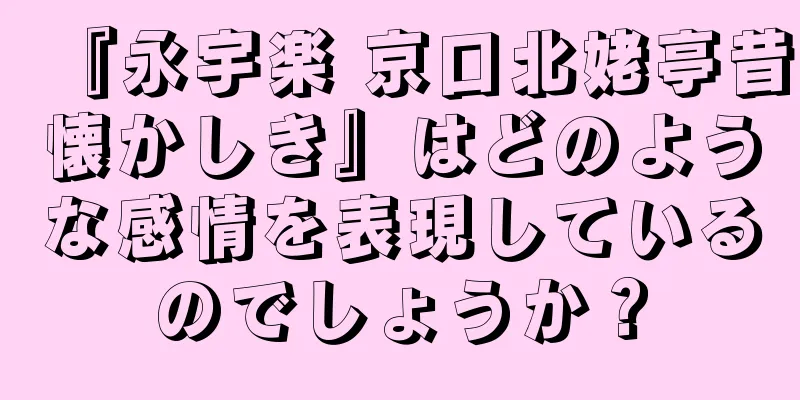 『永宇楽 京口北姥亭昔懐かしき』はどのような感情を表現しているのでしょうか？